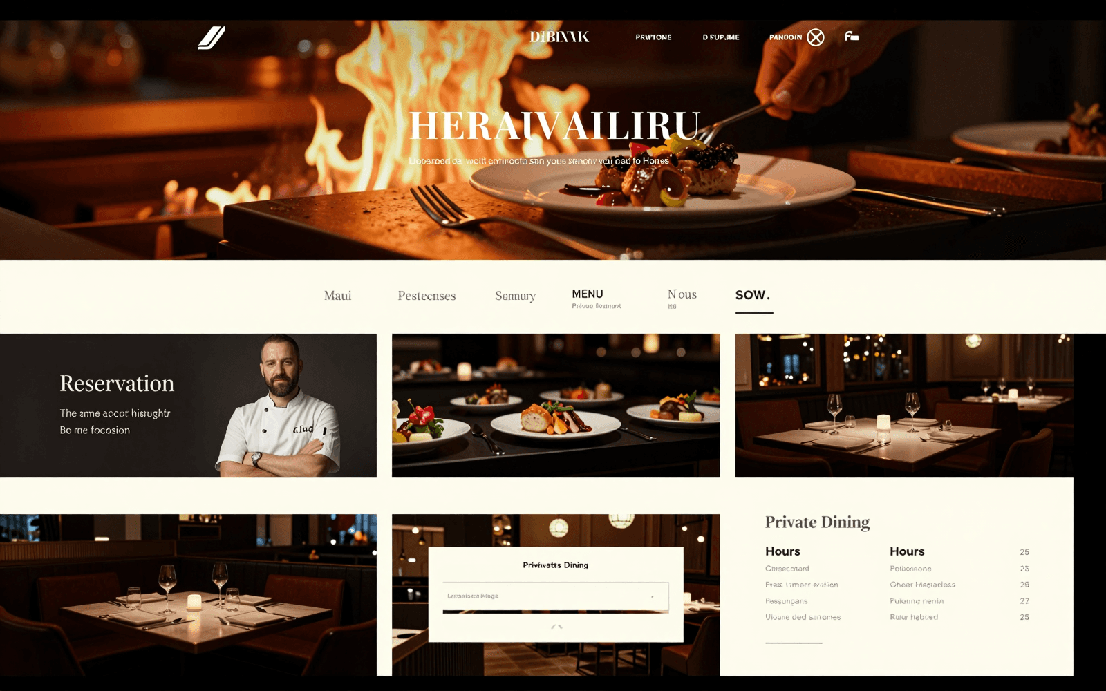 Restaurant & Dining website concept
